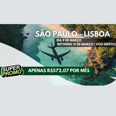 São Paulo - Lisboa | Apenas R$572,07 por mês
